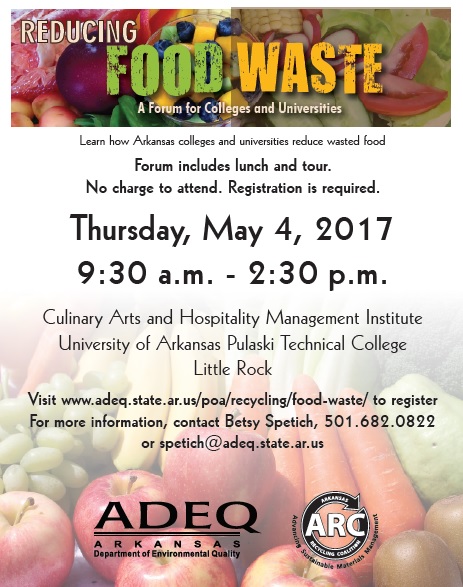 arkansas recycling coalition adeq food waste forum attached flyer